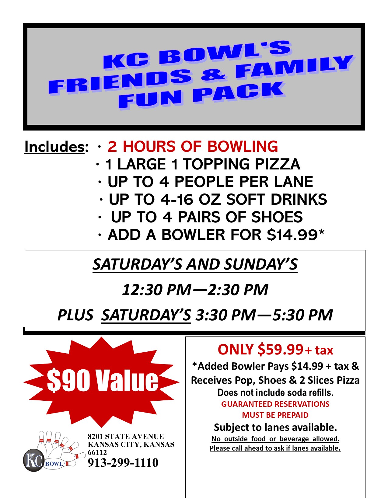 friends & family fun pack